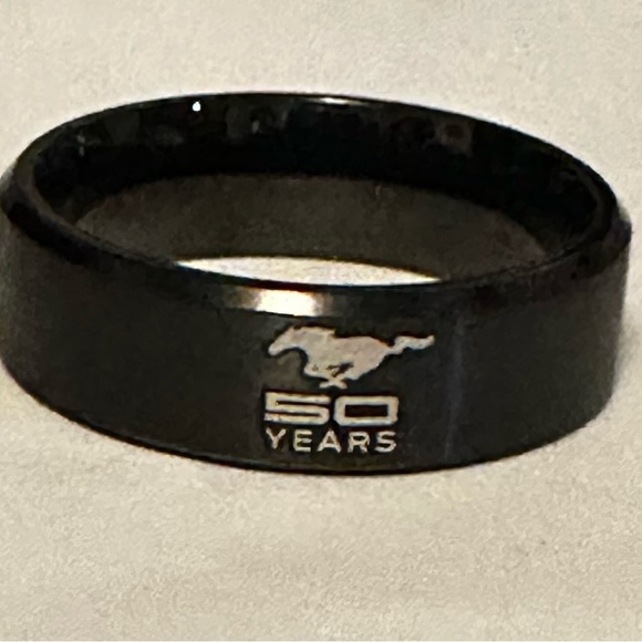 Ford Mustang Inspired titanium 8MM ring. - Picture 2 of 2